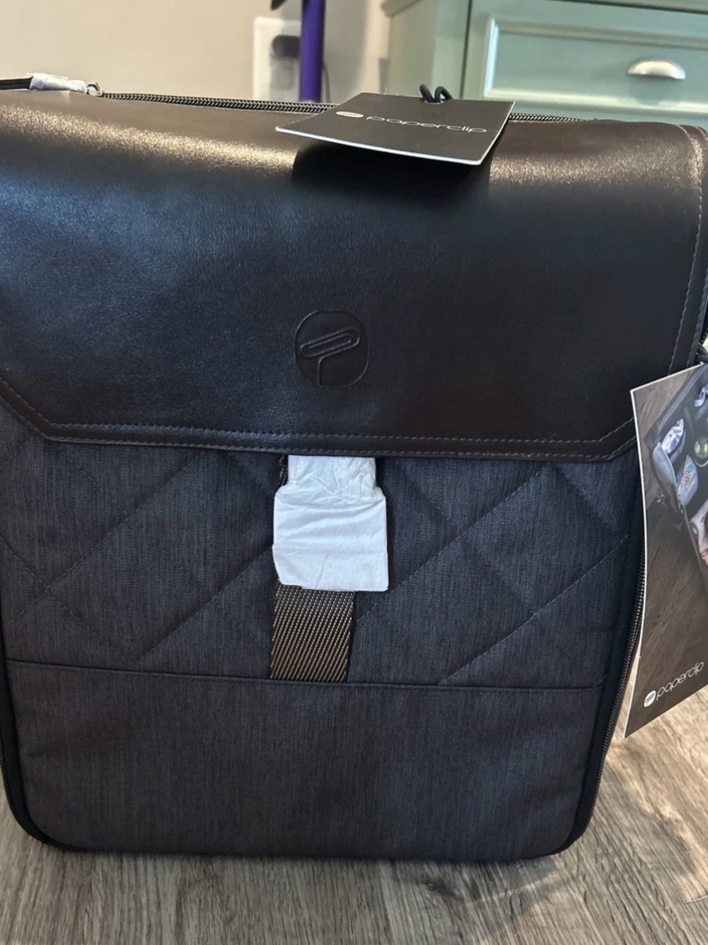 Paperclip diaper bag backpack